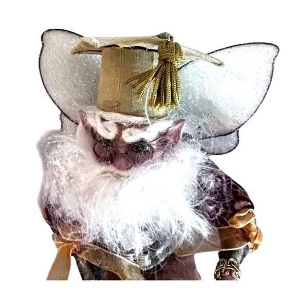 Mark Roberts Fairy Elf Graduate Books Glasses 10" Brown Gold Wings Graduationcor - Picture 4 of 6